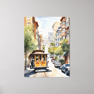 San Francisco vattencolor art Canvastryck