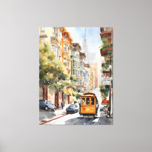 San Francisco vattencolor art Canvastryck