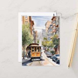San Francisco vattencolor art Vykort