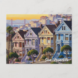 San Francisco Victorian Houses California Vykort