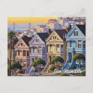 San Francisco Victorian Houses California Vykort