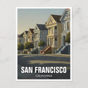 San Francisco Victorian Houses California Vykort