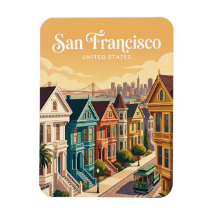 San Francisco viktorianhus Kalifornien Magnet