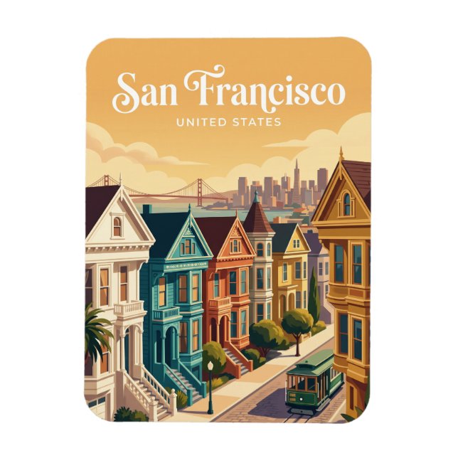 San Francisco viktorianhus Kalifornien Magnet (Vertikal)
