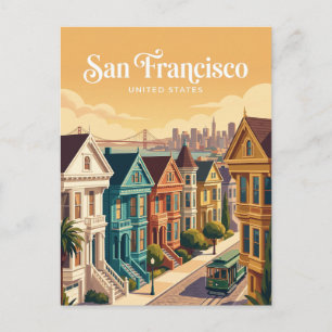 San Francisco viktorianhus Kalifornien Vykort