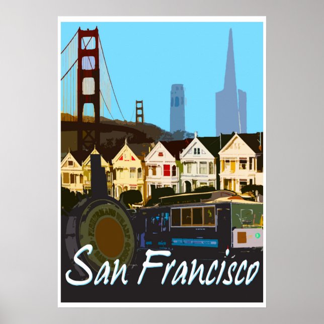 San Francisco Vintage Montage Travel Poster (Framsidan)