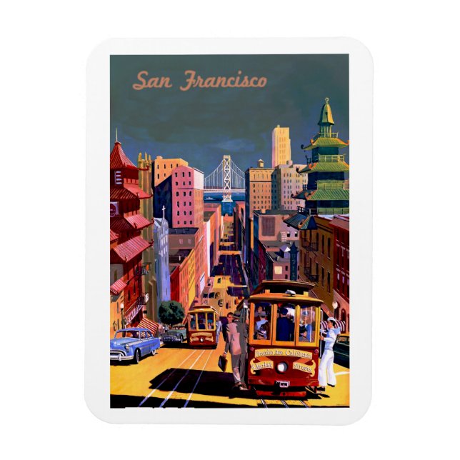 San Francisco Vintage resor Poster Magnet (Vertikal)
