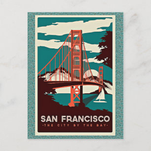 San Francisco vintage resor poster Vykort