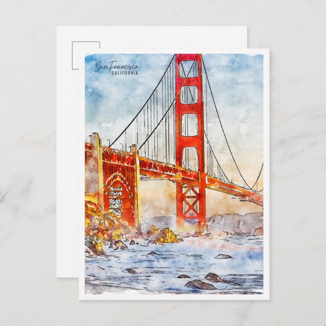 San Francisco vintage resor Vykort (Fram/baksida)