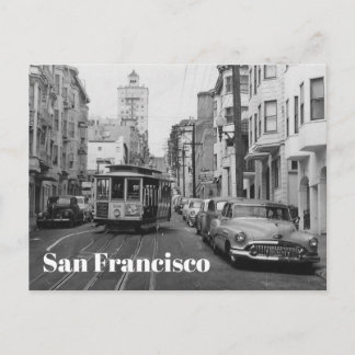 San Francisco-vintage, svart och vitt foto Vykort