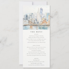 San Francisco Watercolor Landscape Wedding Menu Inbjudningar