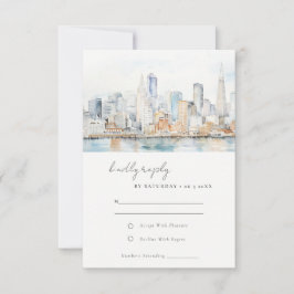 San Francisco Watercolor Landscape Wedding OSA Kort