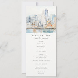 San Francisco Watercolor Landscape Wedding Program