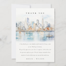 San Francisco Watercolor Landscape Wedding Tack Kort