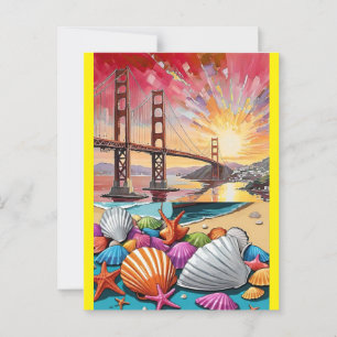 San Francisco Watercolor Painting, Golden Grind Br Vykort