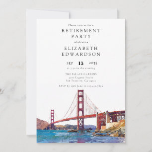 San Francisco Watercolor Pensionärsfest Inbjudningar