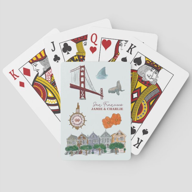 San Francisco Wedding Favor Casinokort (Baksidan)