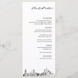 San Francisco Wedding Reception Dinner Menu Meny