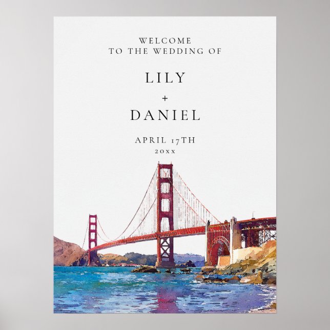 San Francisco Wedding Welcome Sign Poster (Framsidan)
