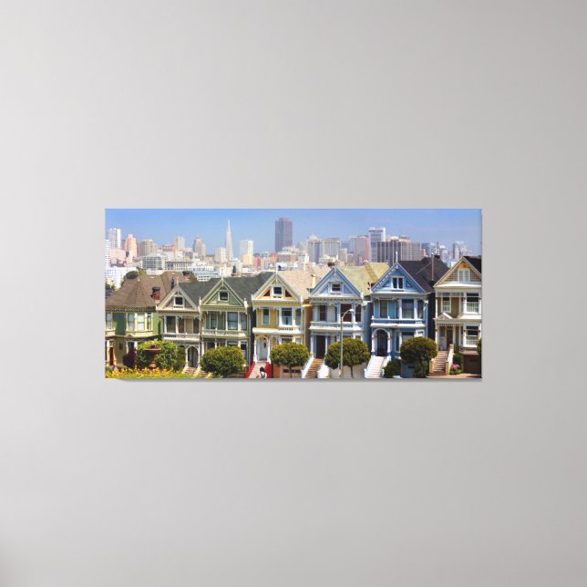San Franciscos berömda Painted Ladies Canvastryck (Framsida)