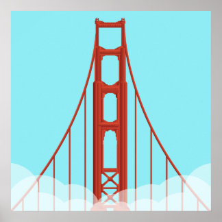 San Francisco's Iconic Golden Grind Bridge Illustr Poster