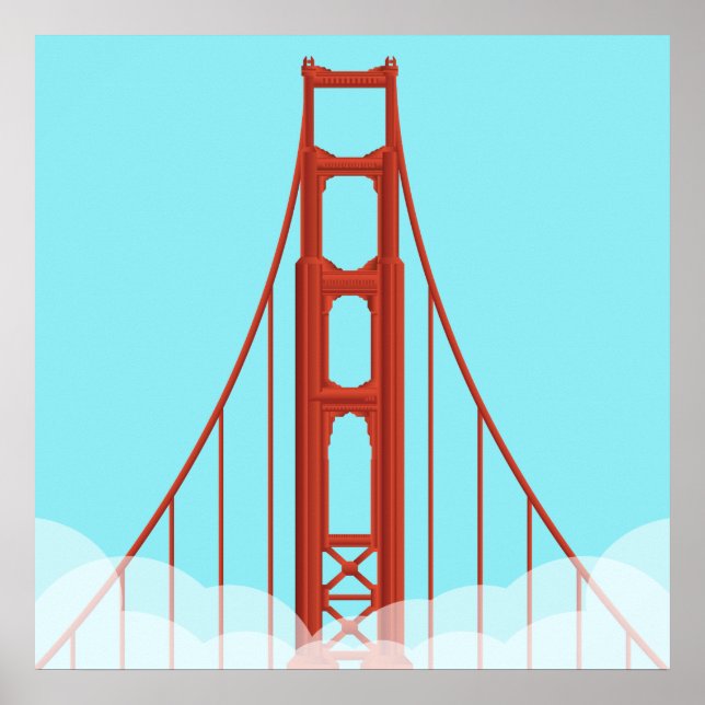 San Francisco's Iconic Golden Grind Bridge Illustr Poster (Framsidan)