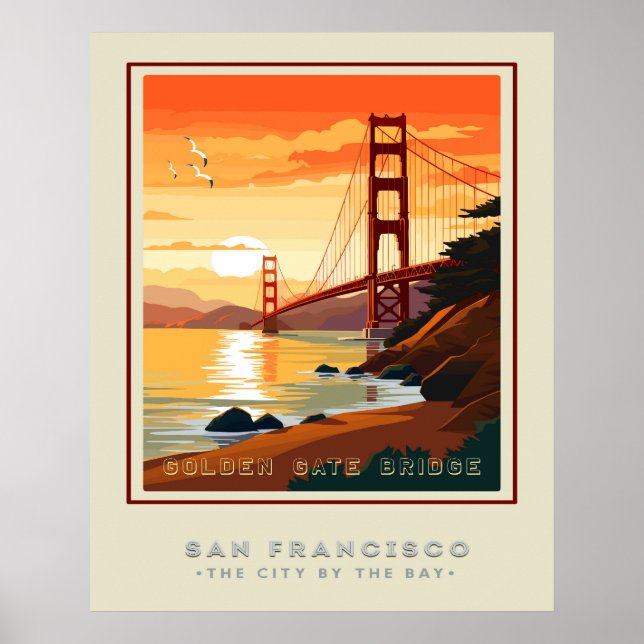 San Frans Golden Grind Bridge Travel Poster (Framsidan)