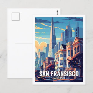 San Fransisco California USA Berömd Travel Ställe Vykort