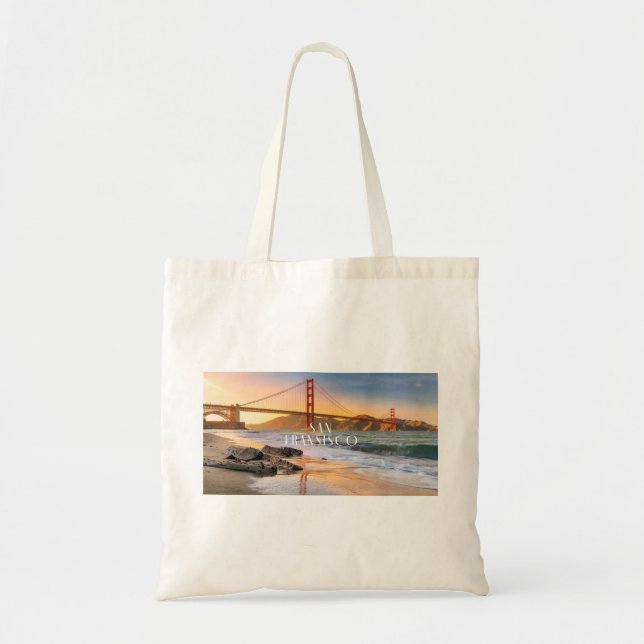 San Fransisco Golden Grind Bridge Tote Bag Tygkasse (Framsidan)