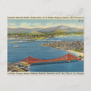 San Fransisco Golden Grind Bridge Vintage Vykort