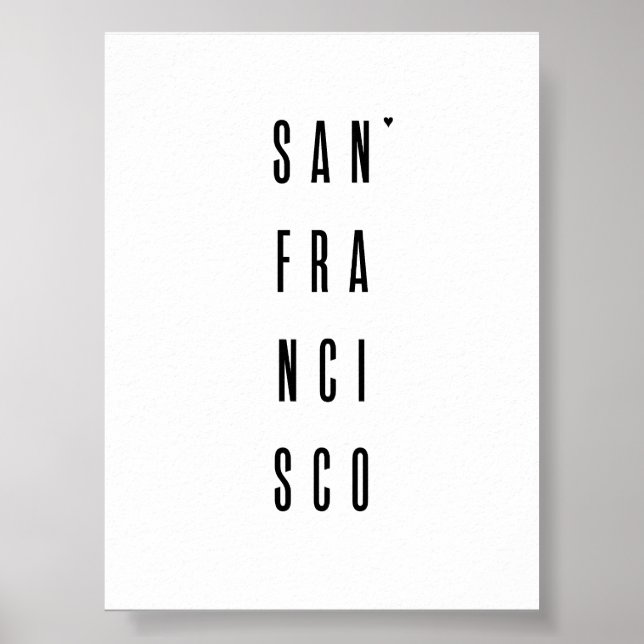 San Fransisco - minimalistic typography poster (Framsidan)