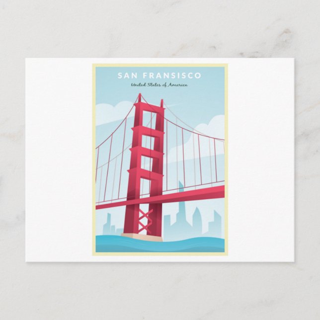 San Fransisco, USA - Vintage Travel Poster Vykort (Framsida)