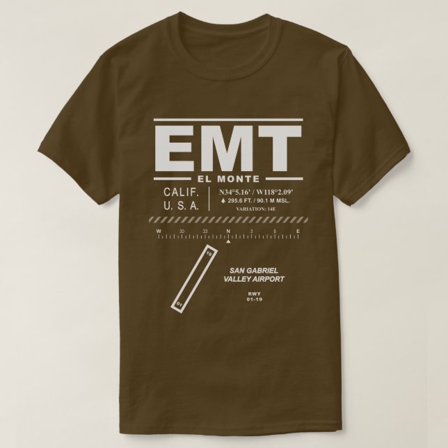 San Gabriel Valley Airport EMT-Shirt T Shirt (Design framsida)