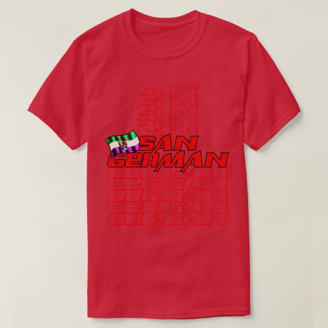 San German Cascade text 1 T Shirt (Design framsida)
