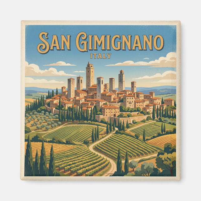 San Gimignano Italien Magnet (Framsidan)