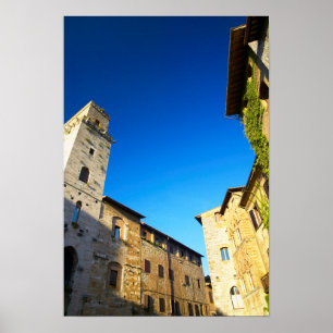San Gimignano Old Town, Siena, Tuscany, Italien Poster