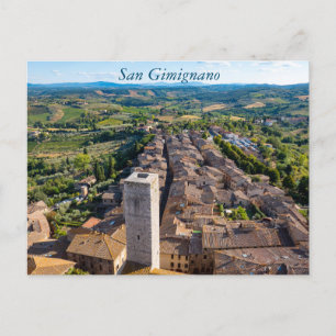 San Gimignano stadsbild, Tuscany vykort