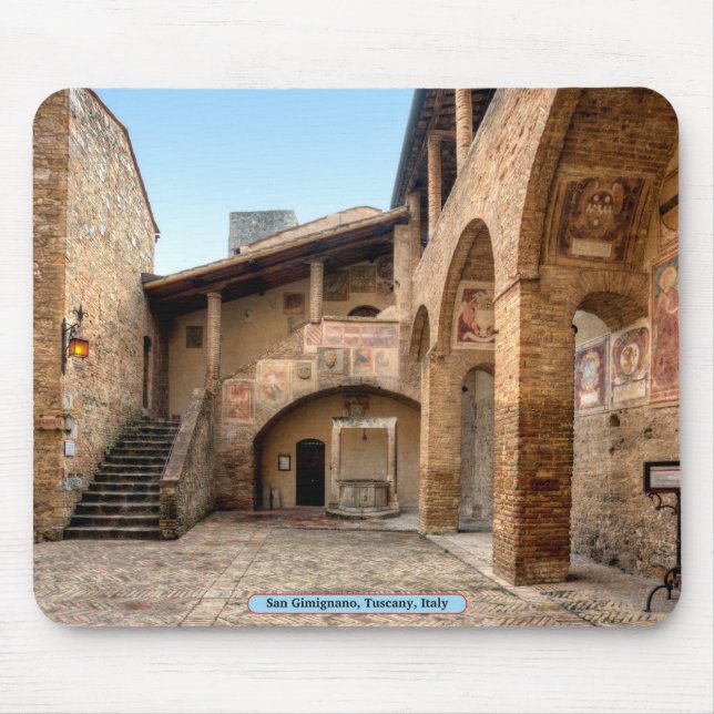 San Gimignano, Toskana, Italien Musmatta (Framsidan)