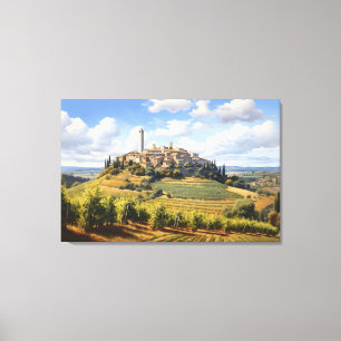 San Gimignano, Toskana - Kanvastrycket Italien Canvastryck