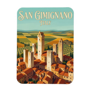 San Gimignanos historiska centrum Italien Magnet