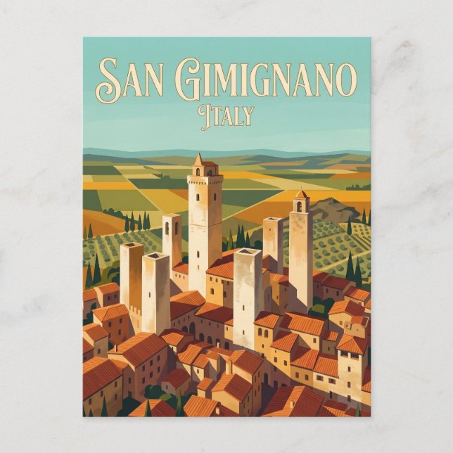 San Gimignanos historiska centrum Italien Vykort (Framsida)