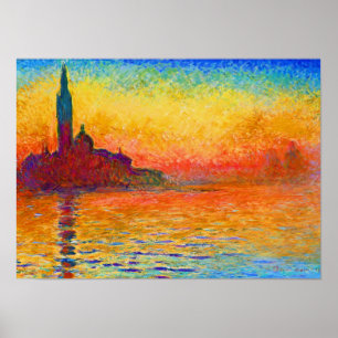 San Giorgio Maggiore på skymningen vid Claude Poster