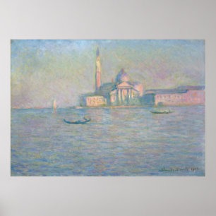San Giorgio Maggiore Venice kyrka av Monet Poster