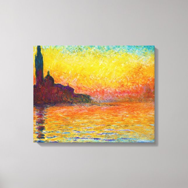 San Giorgio Maggiore vid Dusk Claude Monet Canvastryck (Framsida)