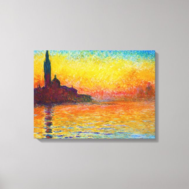 San Giorgio Maggiore vid Dusk Claude Monet Canvastryck (Framsida)