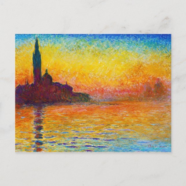 San Giorgio Maggiore vid Dusk Claude Monet Vykort (Framsida)