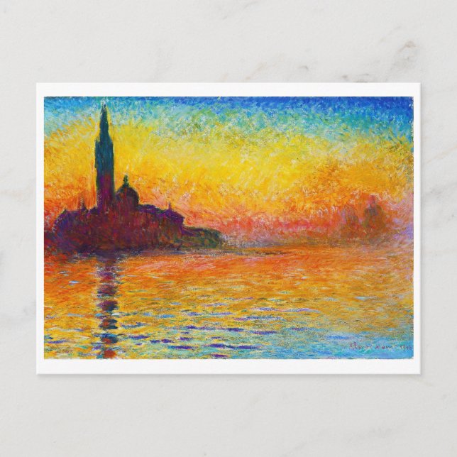 San Giorgio Maggiore vid Dusk Claude Monet Vykort (Framsida)