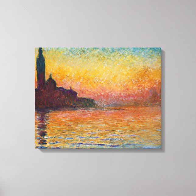 San Giorgio Maggiore vid Dusk (från Claude Monet) Canvastryck (Framsida)