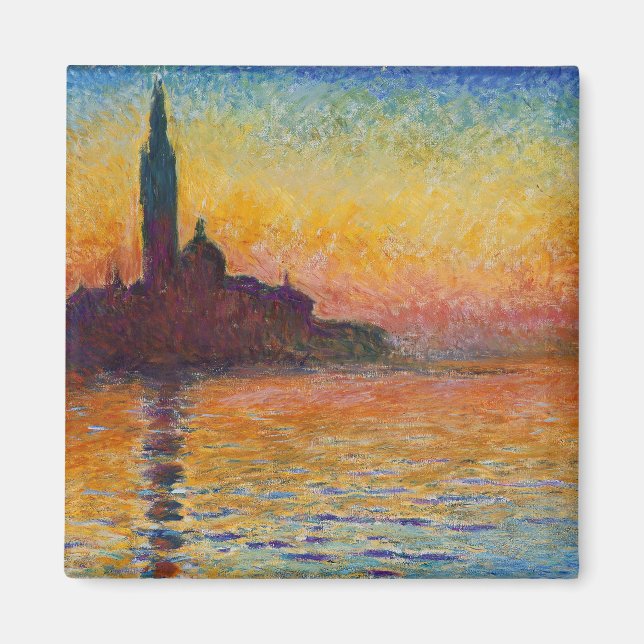 San Giorgio Maggiore vid Dusk (från Claude Monet) Magnet (Framsidan)