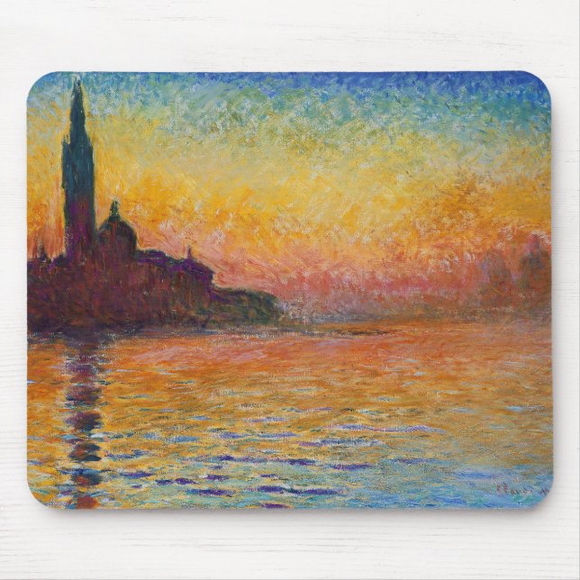 San Giorgio Maggiore vid Dusk (från Claude Monet) Musmatta (Framsidan)